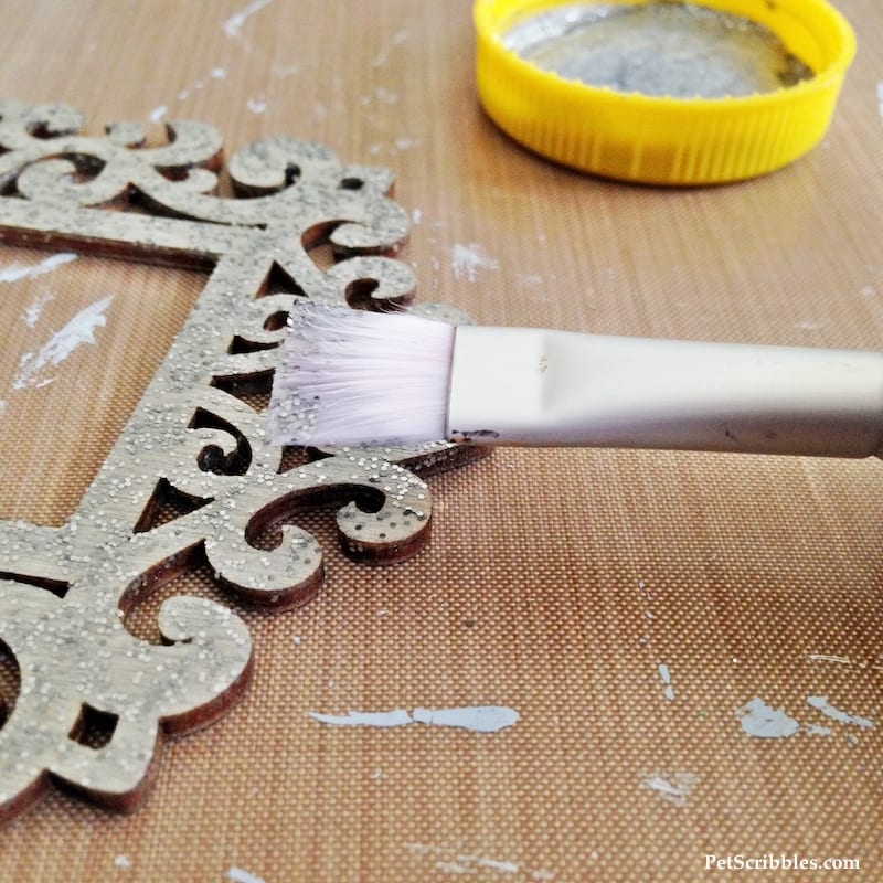 Silver Glitter Ornament with a hanging star inside! DIY with pictures!