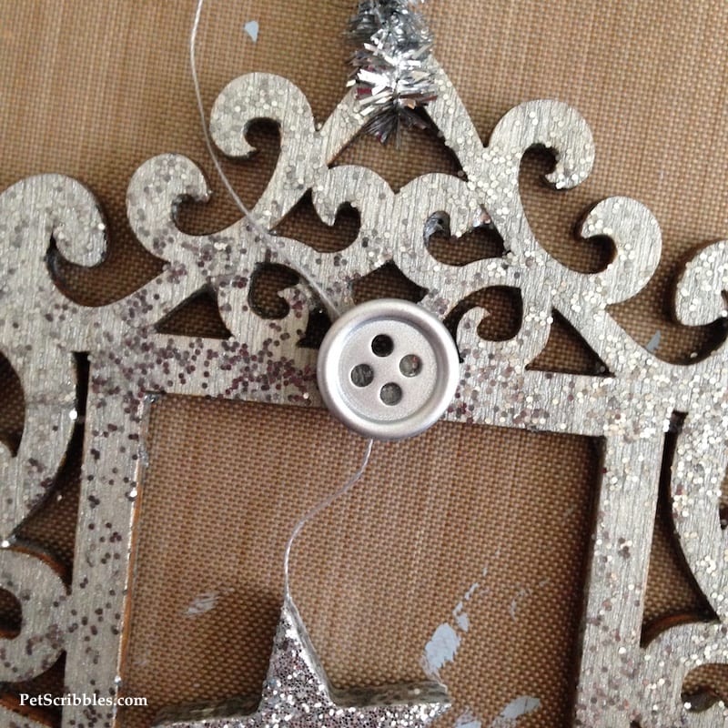 Silver Glitter Ornament with a hanging star inside! DIY with pictures!