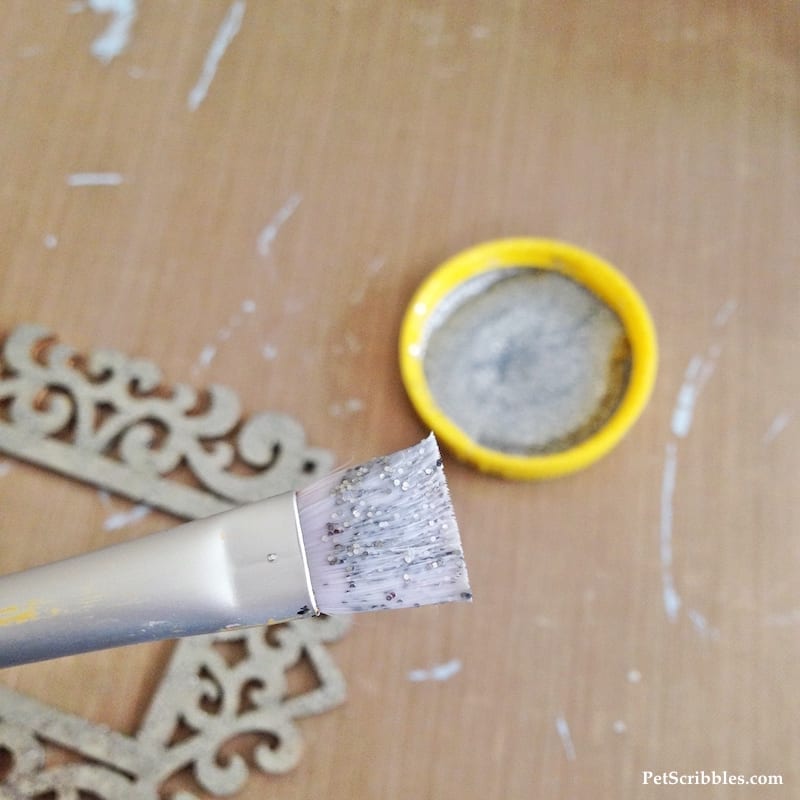 Silver Glitter Ornament with a hanging star inside! DIY with pictures!