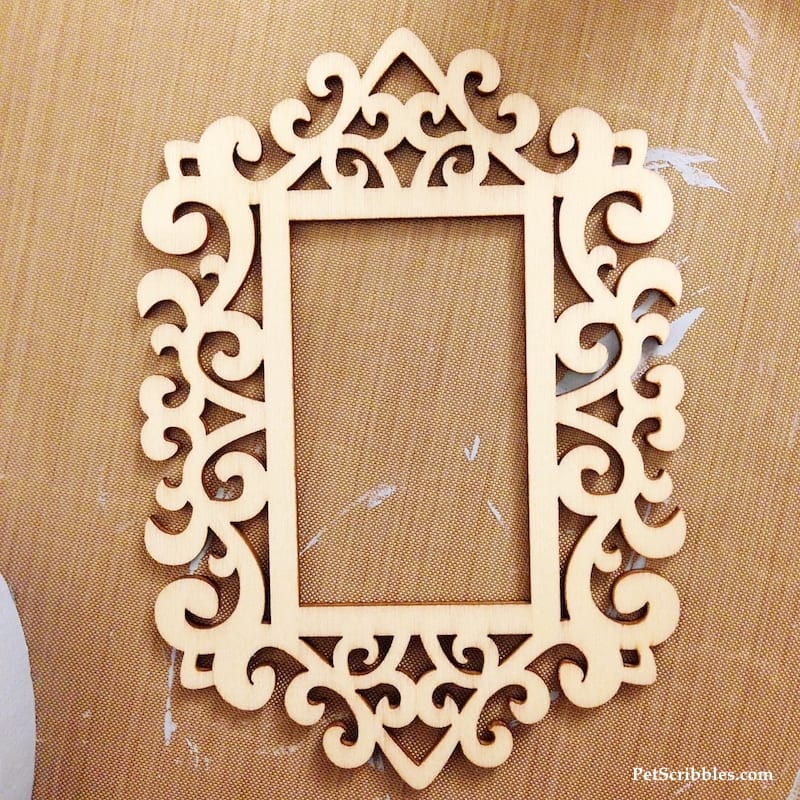 unfinished wood laser cut ornament frame