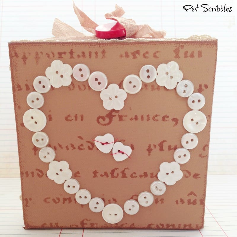 DIY Valentine Canvas Block mixed media art to enjoy all year!