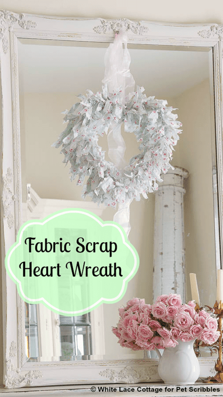 Valentine Fabric Scrap Heart Wreath