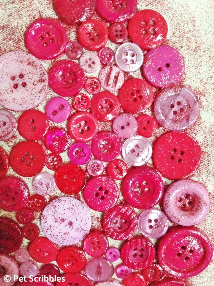 Red Glitter Heart Buttons 