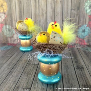 Easter Chicks Spring Spool Craft Idea