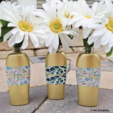 Upcycled Bud Vases from ROC Skincare bottles