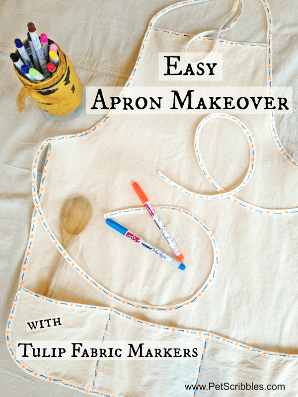 Easy Apron Makeover with Tulip Fabric Markers