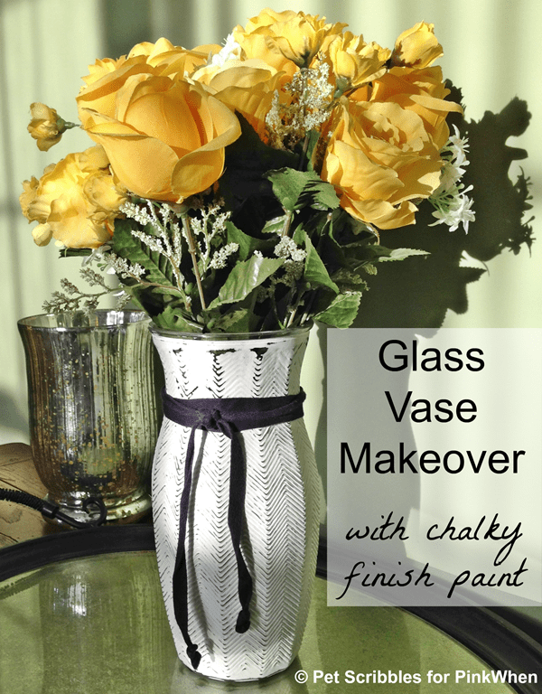 Glass Vase Makeover with chalk paint