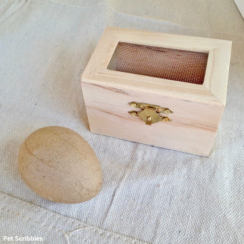 Hinged Unfinished Wood Box with Metal Mesh Top