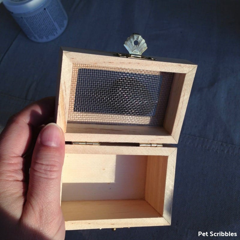 Unfinished Wood Box with Metal Mesh Top