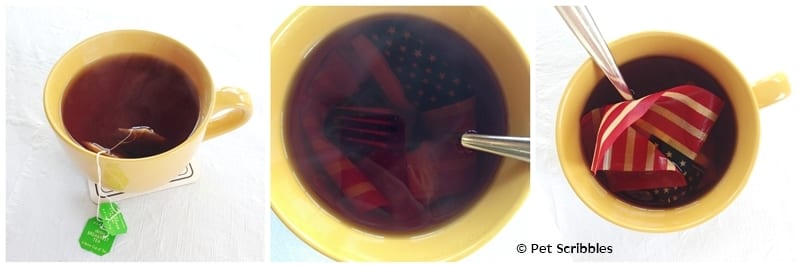 tea stain small American flags
