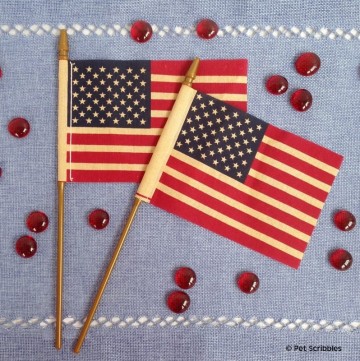 tea stained American flags