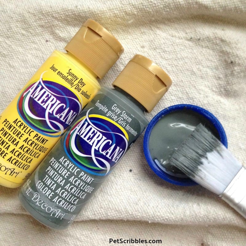 Americana yellow and grey craft paints