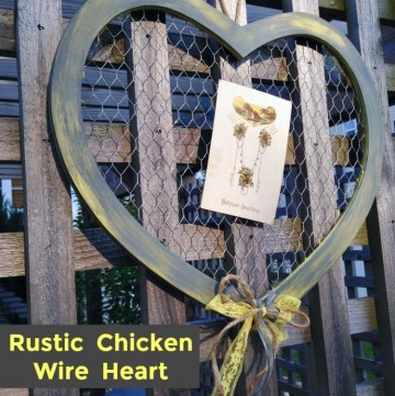 Rustic Chicken Wire Heart Decor