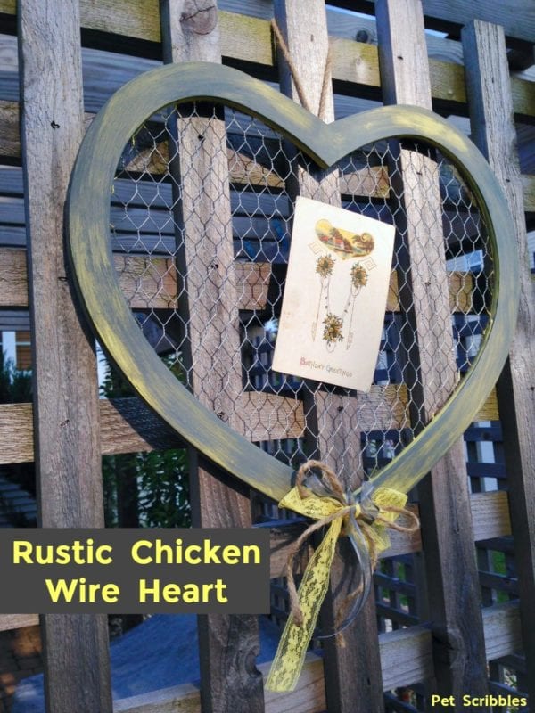 Rustic Chicken Wire Heart Decor