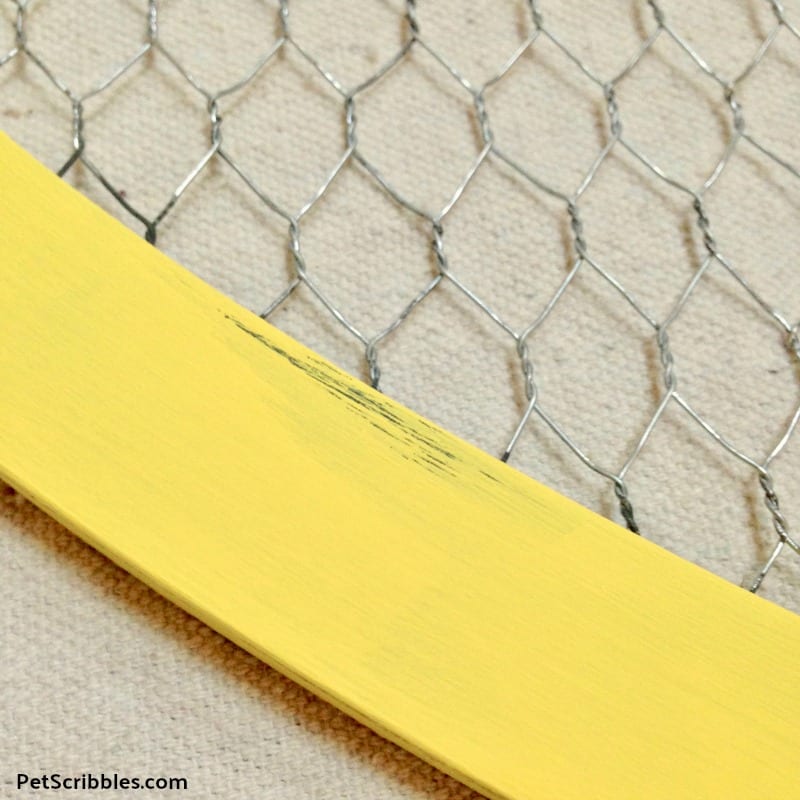 yellow distressed paint