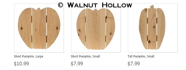 premade wood pallet pumpkins from Walnut Hollow!