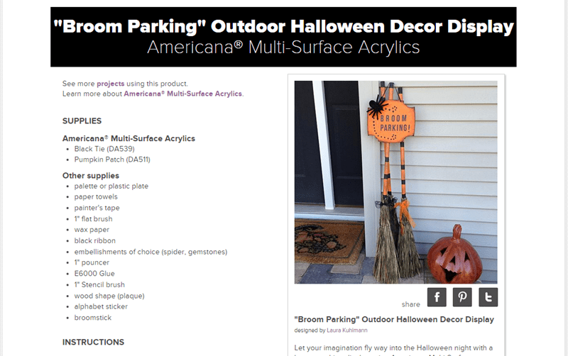 DecoArt Broom Parking Display DIY