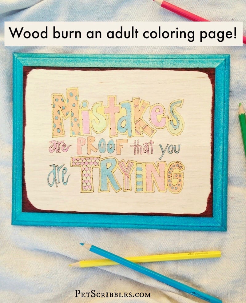 Wood burn an adult coloring page