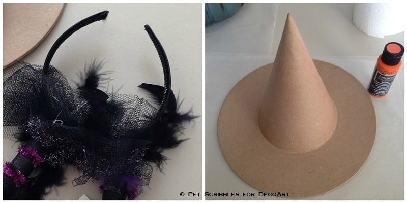 supplies for witch hat with wicked witch legs
