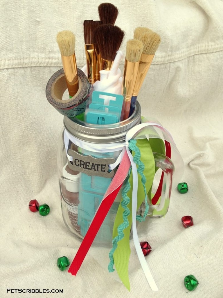 Mason Jar Gift for the Paint Lover! Garden Sanity by Pet Scribbles
