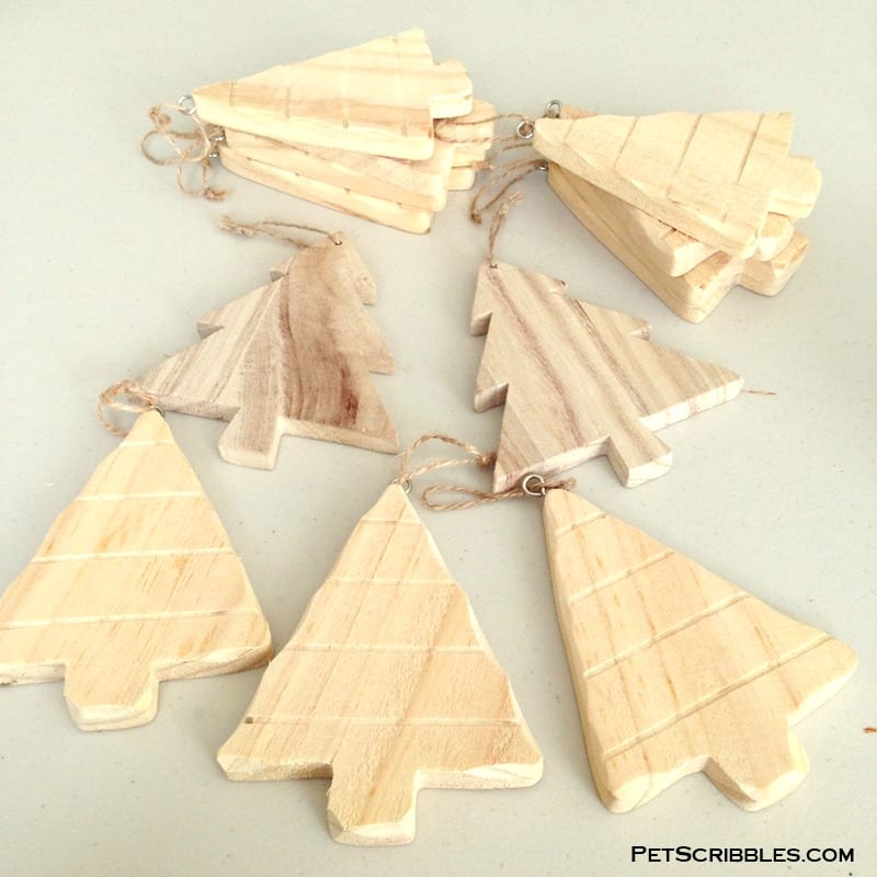 unfinished wood Christmas Tree ornaments