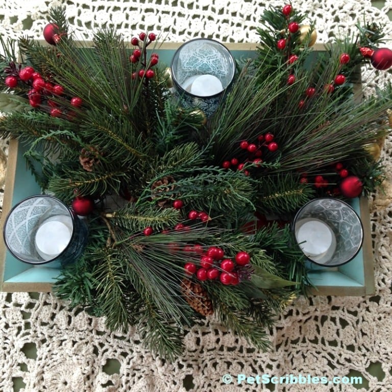Christmas Tray Centerpiece Garden Sanity by Pet Scribbles