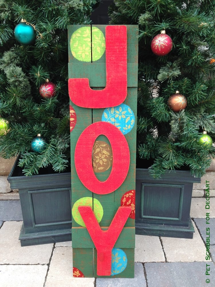 Wooden Outdoor JOY Sign