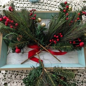 Christmas Tray Centerpiece - Garden Sanity by Pet Scribbles