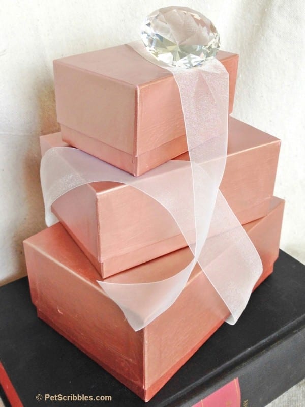 DIY Rose Gold Home Decor Stacking Boxes