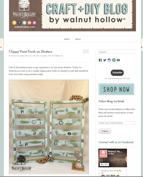 Walnut Hollow Chippy Paint Shutters