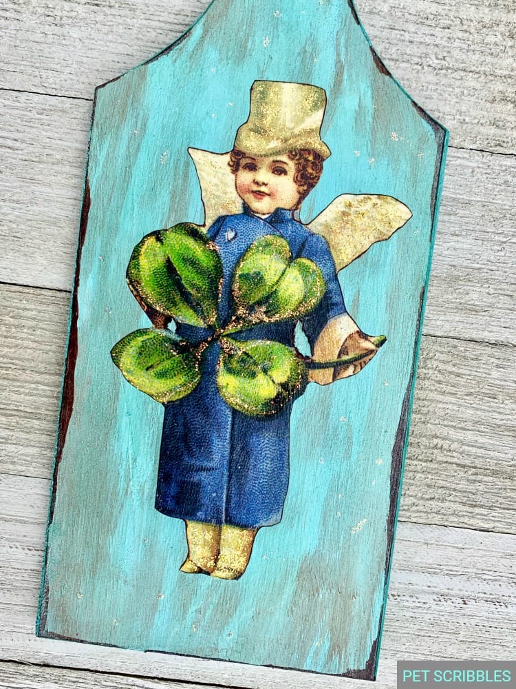 St. Patrick's Day decor with vintage leprechaun image