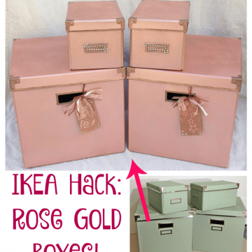 Make These Pretty Rose Gold Boxes - an IKEA Hack!