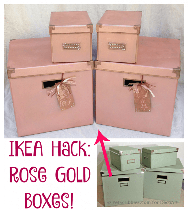 Make These Pretty Rose Gold Boxes - an IKEA Hack!
