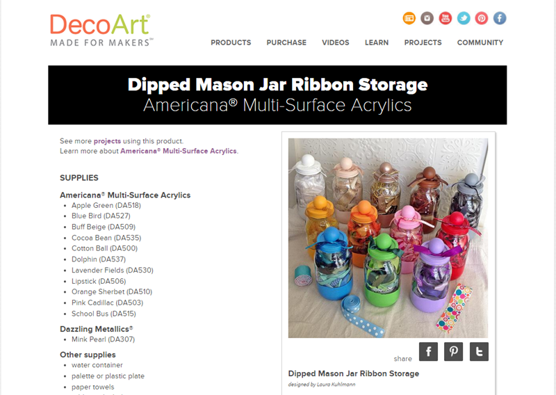 DIY Ribbon Storage Mason Jars