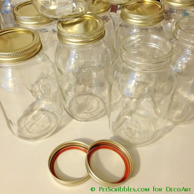 Mason Jars for ribbon storage
