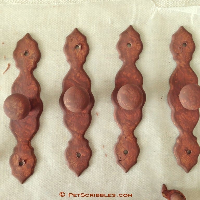 How To Paint Brass Hardware To Look Like Rust Pet Scribbles