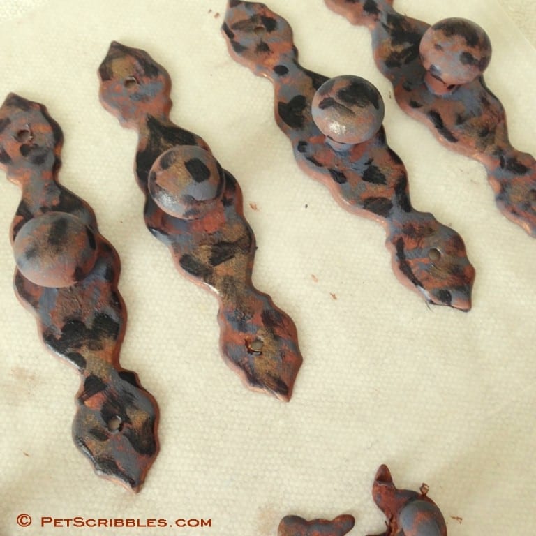 How To Paint Brass Hardware To Look Like Rust Pet Scribbles