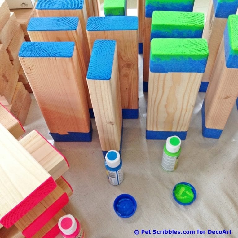 How to make a colorful outdoor giant Jenga game! Garden Sanity by Pet
