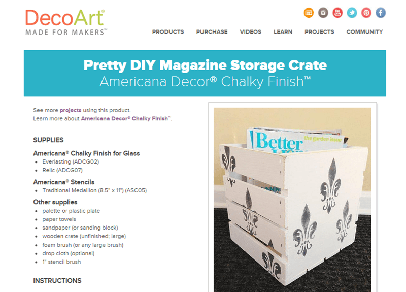 Pretty DIY Magazine Storage Crate