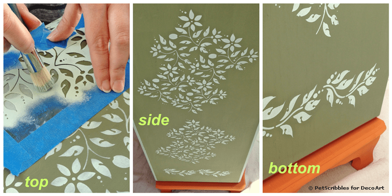 Vintage Jewelry Armoire Makeover with Paint and Stencils