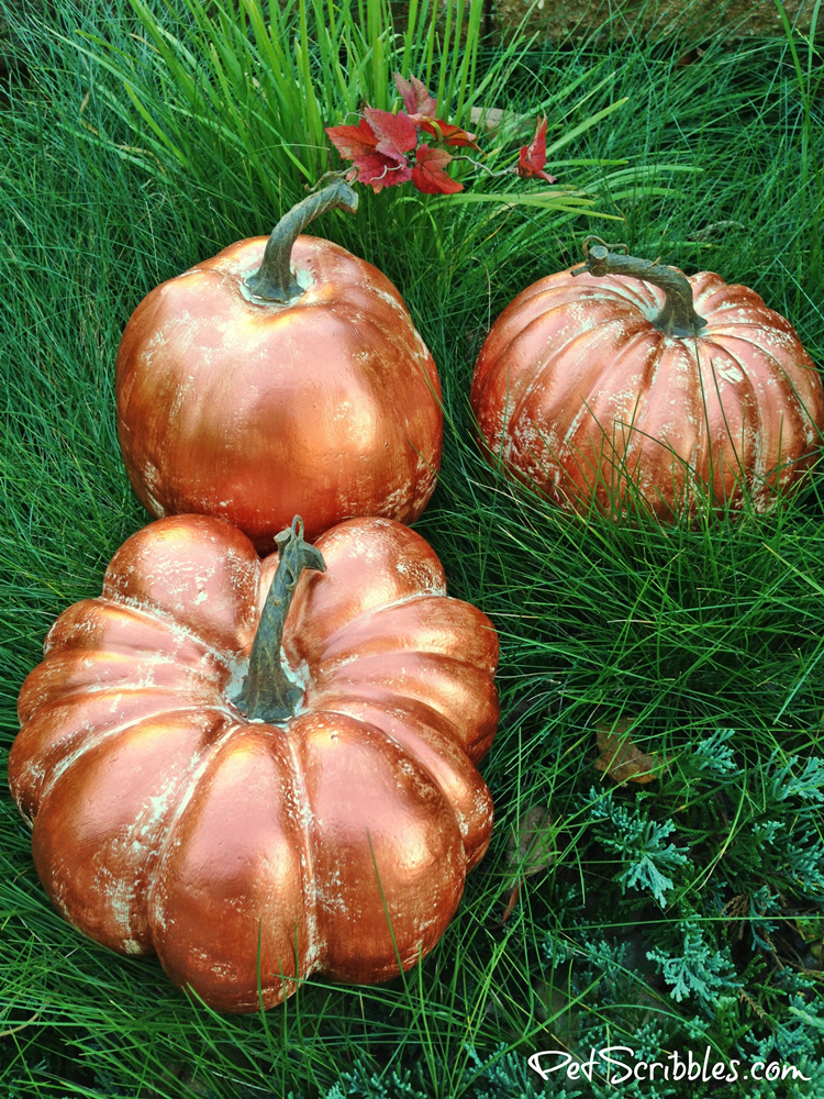 How to Make Copper Pumpkins with Metallic Paint