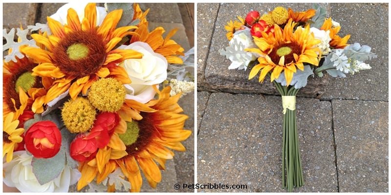 Rusty beer stein plus faux flowers equals Fall!