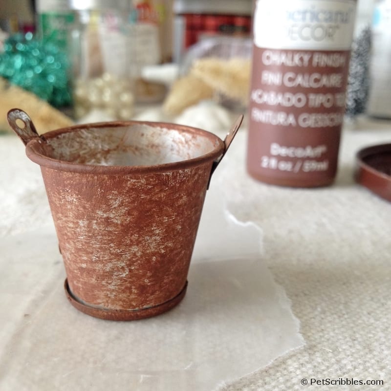 DIY rusty miniature bucket