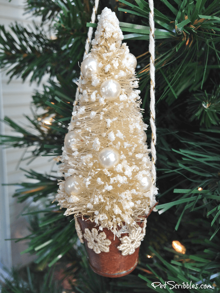 Our Hopeful Home: Farmhouse Christmas Crafts Using Bottle Brush Trees,  Vintage Spools and Mini Baking Tins