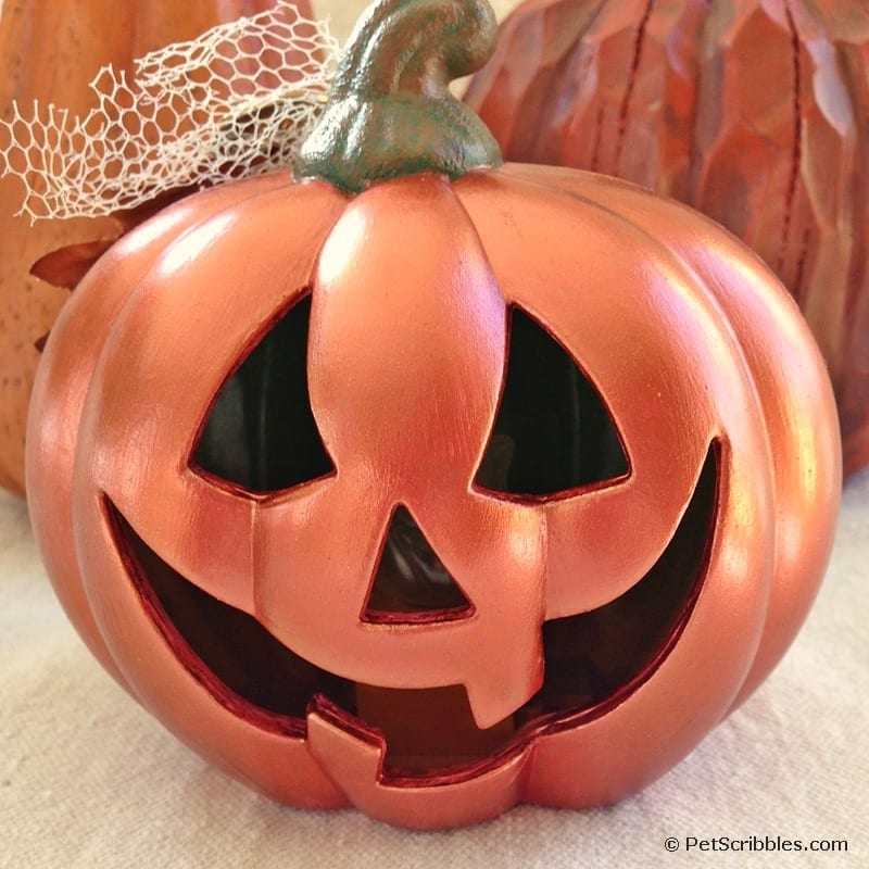 a painted craft store pumpkin