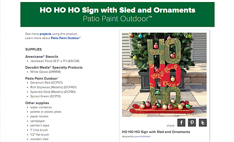 HO! HO! HO! Sign with Sled and Ornaments