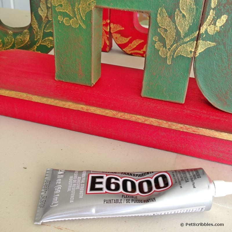 using E6000 glue to attach Christmas DIYs