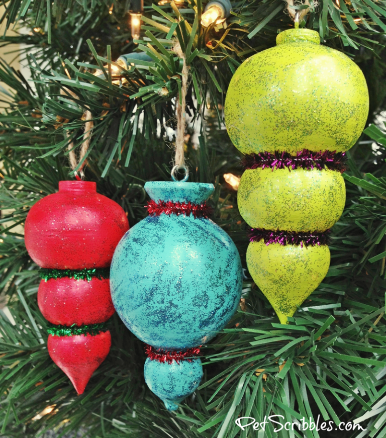 How to Sparkling Painted Christmas Tree Ornaments Garden Sanity by