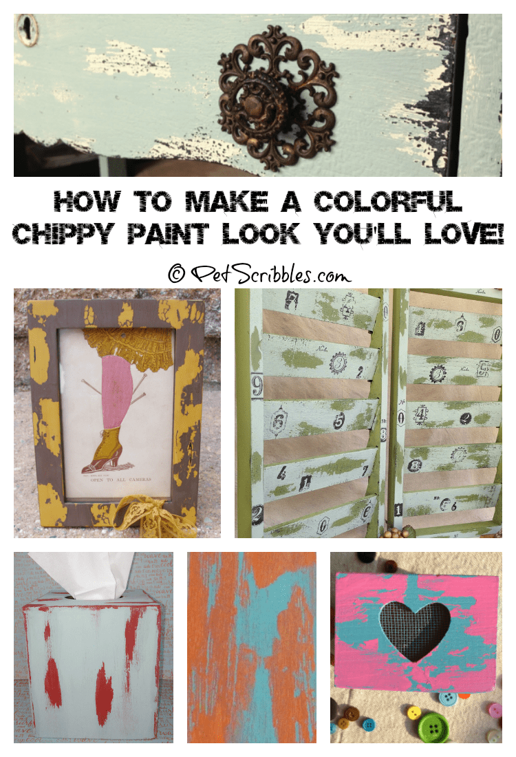 How to make a colorful chippy paint finish you'll love! (with 10 examples!)