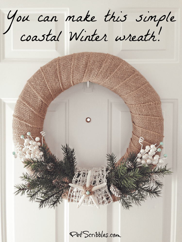 Make this simple coastal Winter wreath!